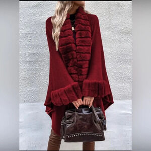 Brand New SHEIN Essnce Fuzzy Trim Batwing Sleeve Duster
Cardigan